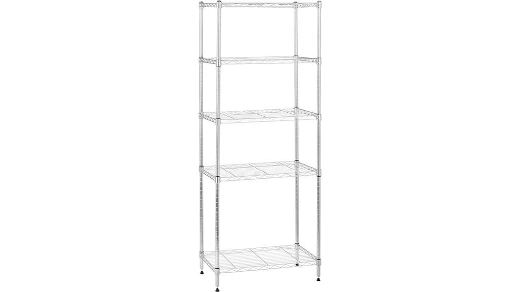 adjustable 5 shelf steel shelving