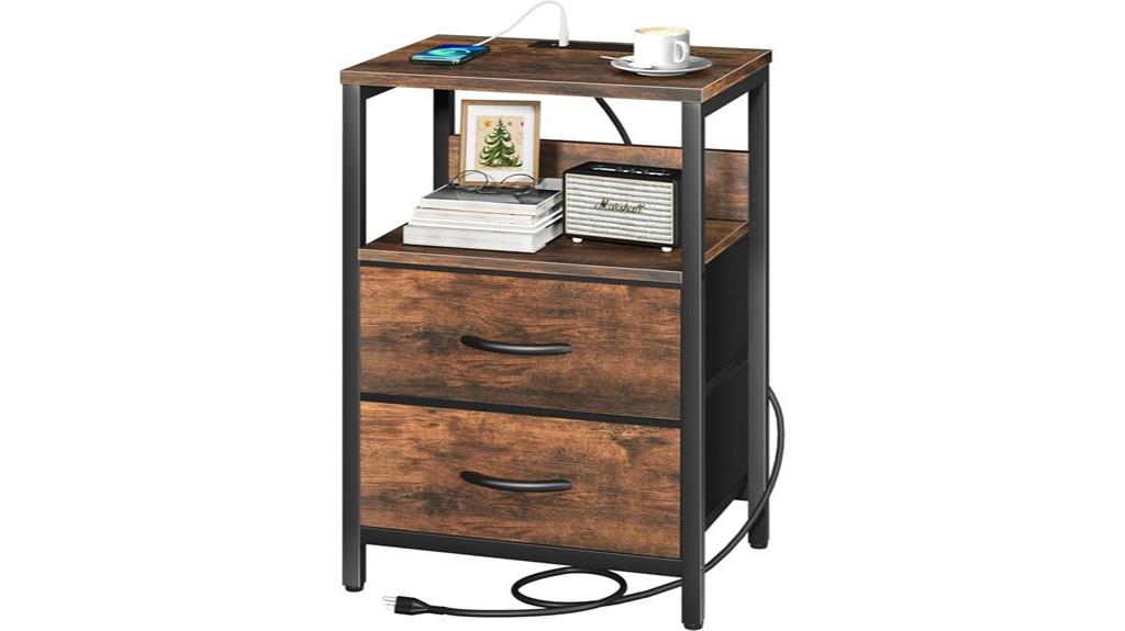 charging nightstand with storage