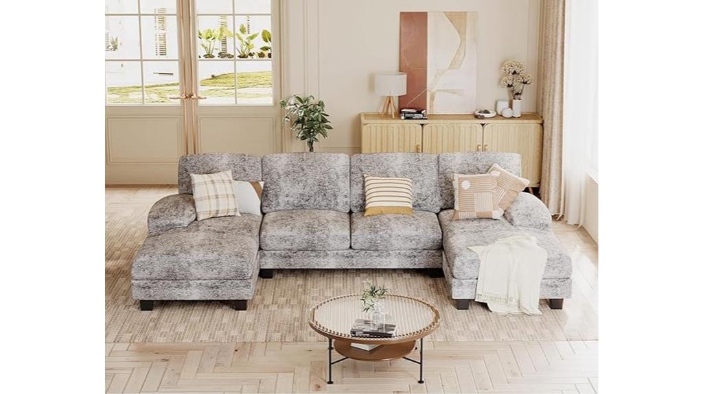 comfortable u shaped sectional couch