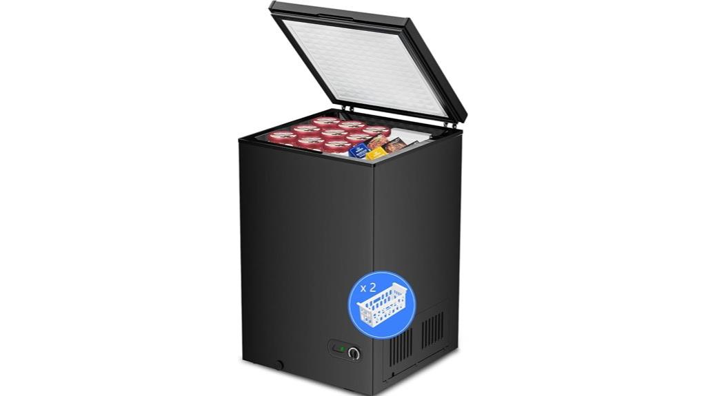 compact black chest freezer