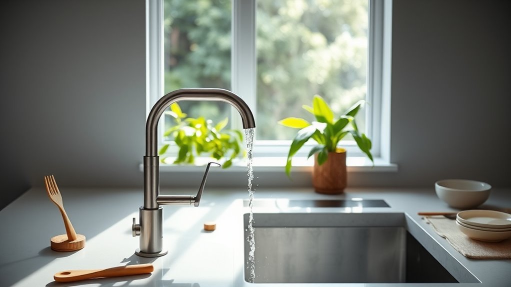 connected modern water taps