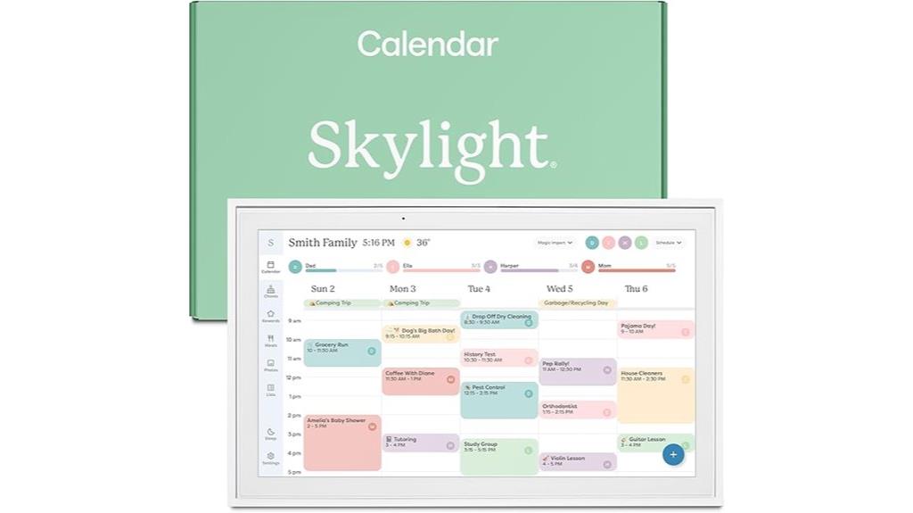 digital calendar and chores