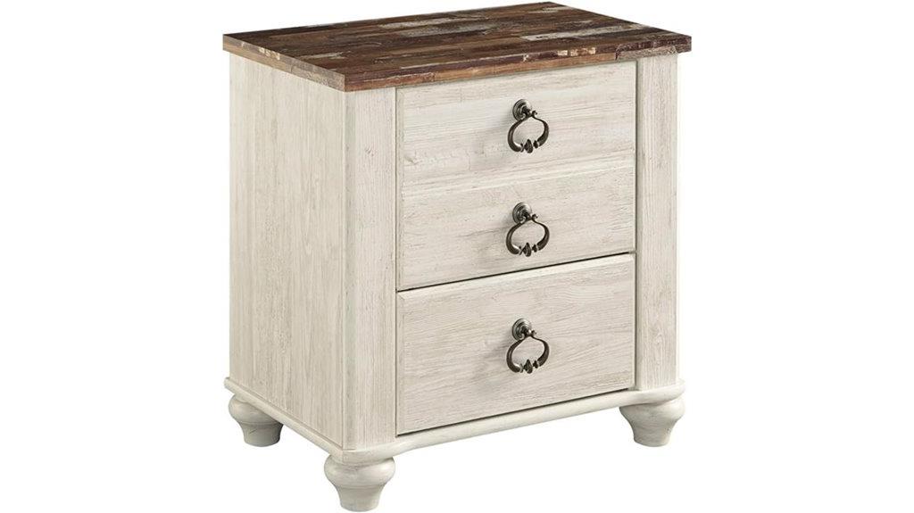 farmhouse nightstand with drawers