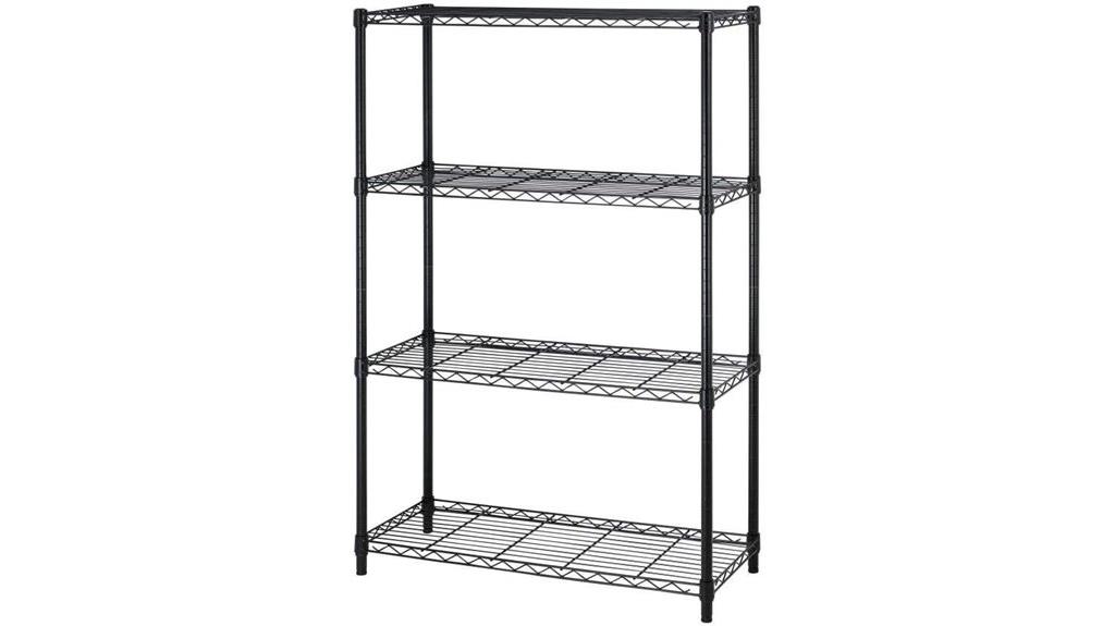four tier metal shelving unit