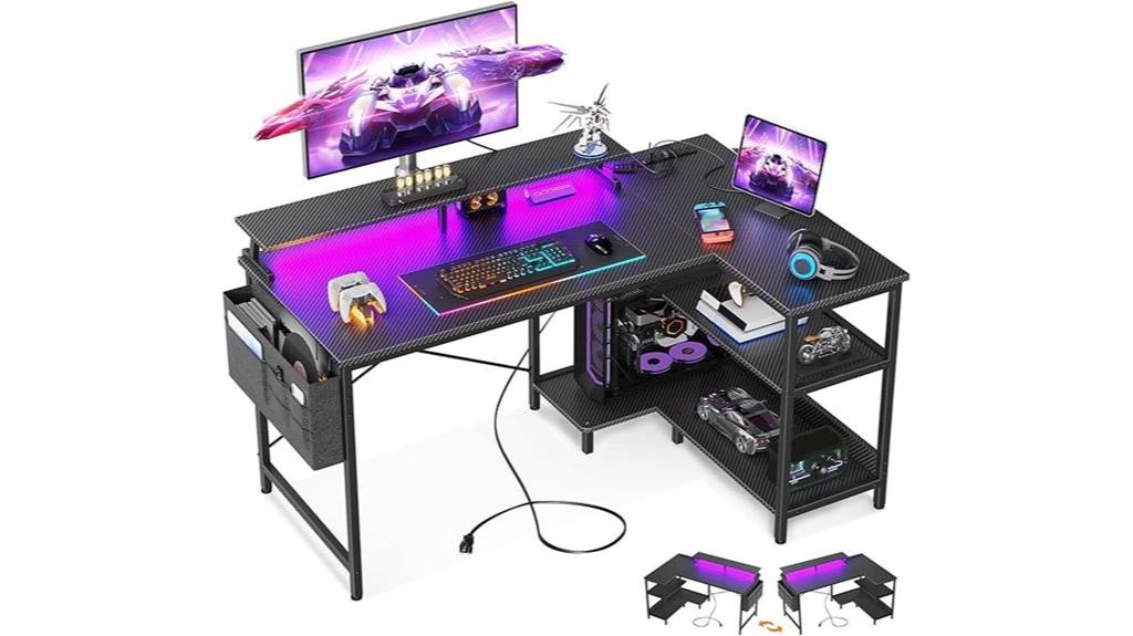 gaming desk with usb lights