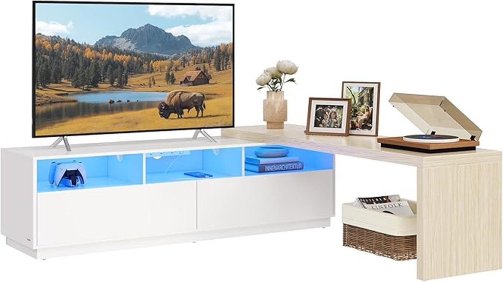 l shaped tv stand outlet