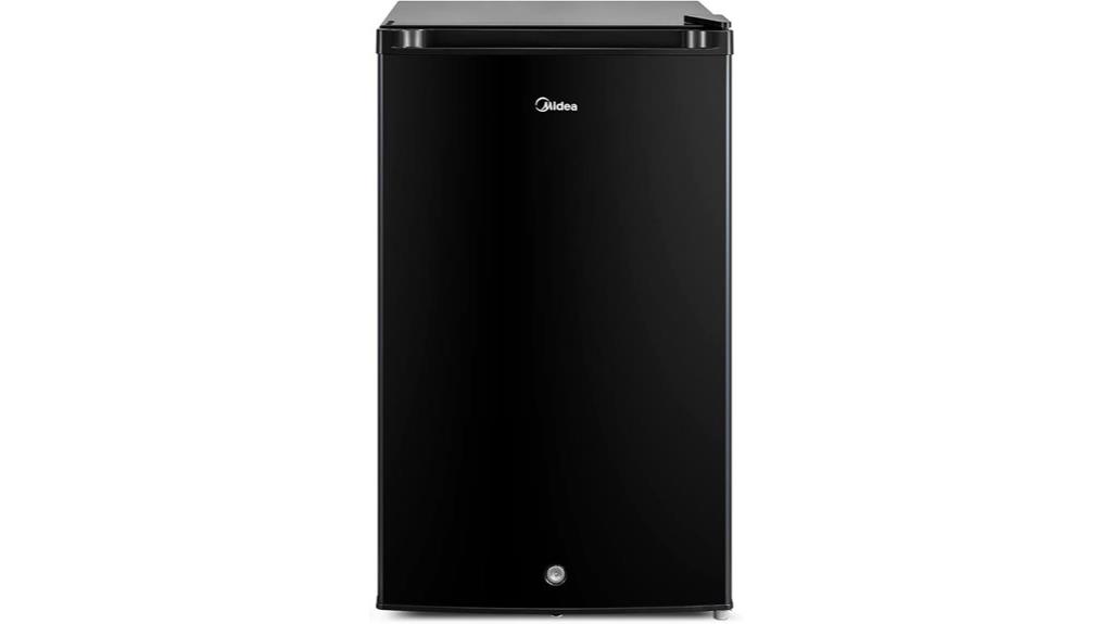 large black upright freezer