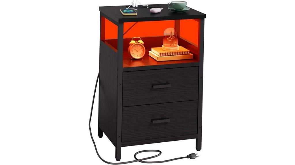 led nightstand with usb