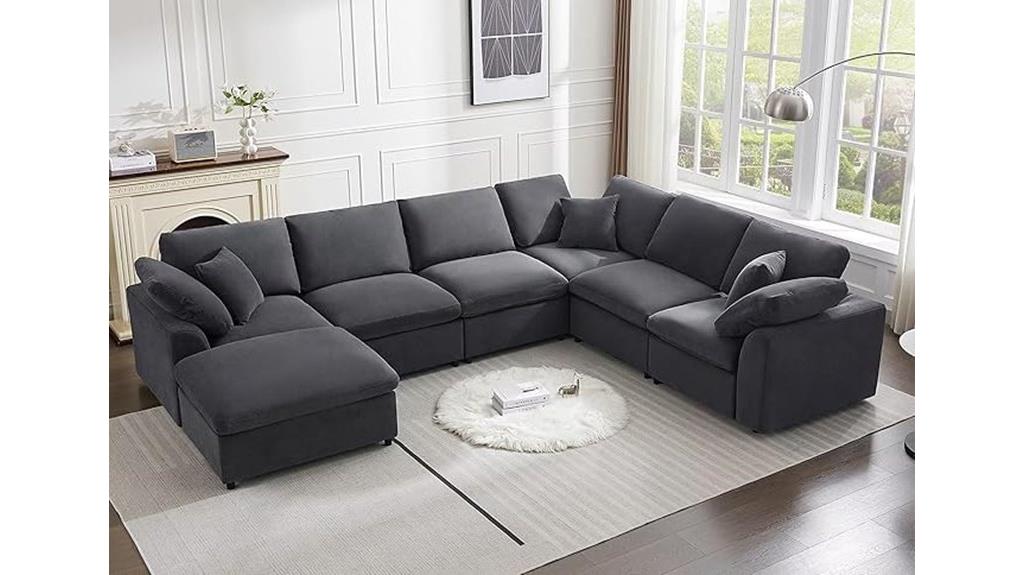 modern oversized chenille sofa