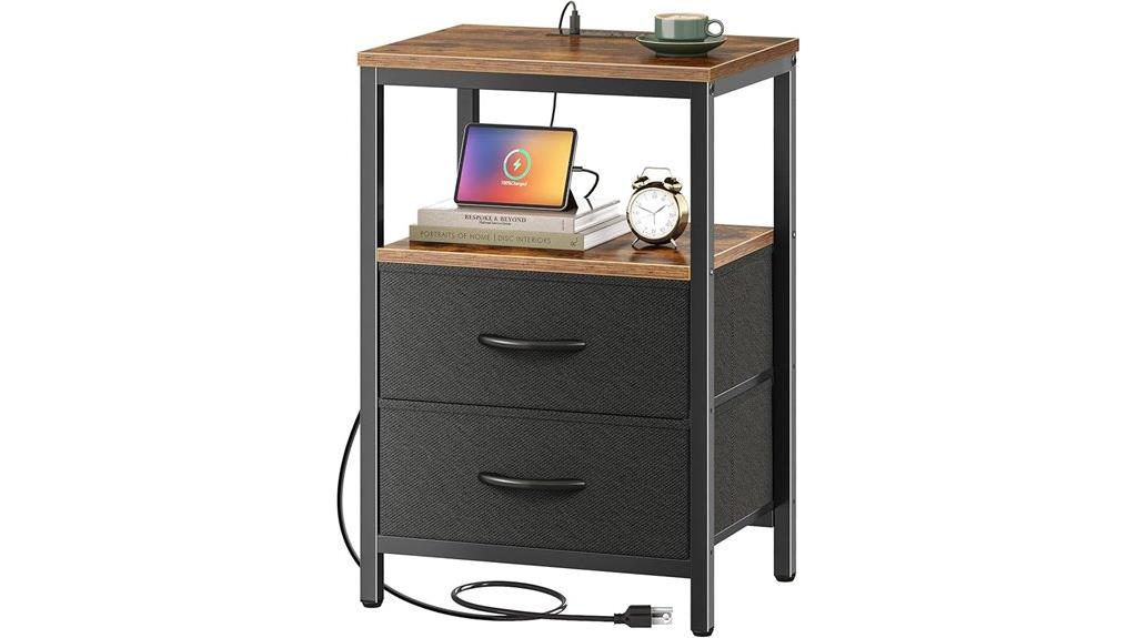 nightstand with charging station