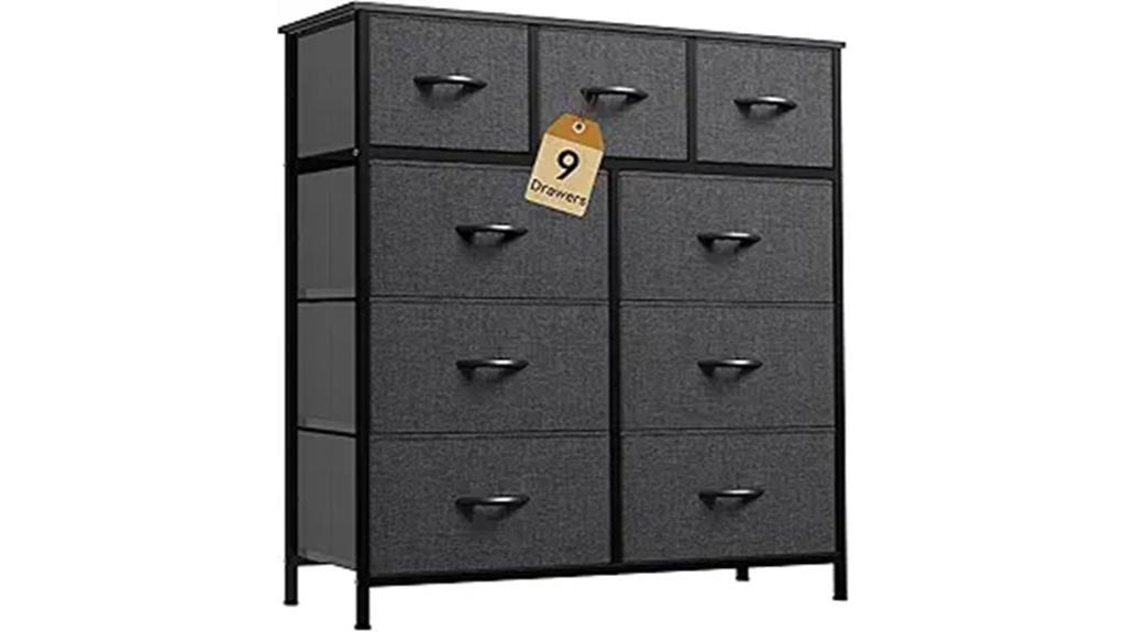 nine drawer fabric dresser