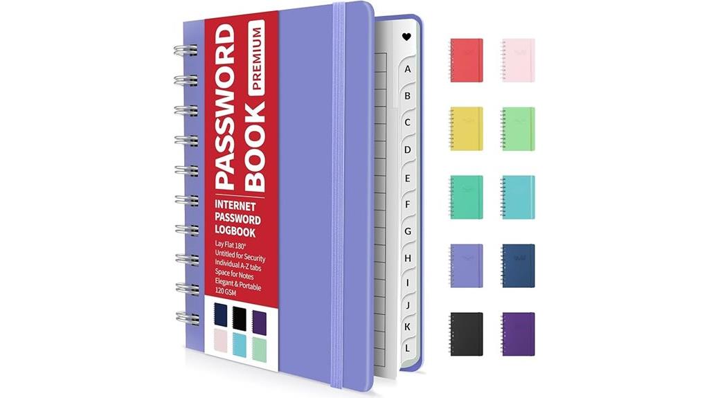 password organizer with tabs