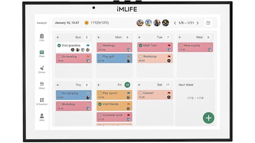 smart touchscreen digital calendar