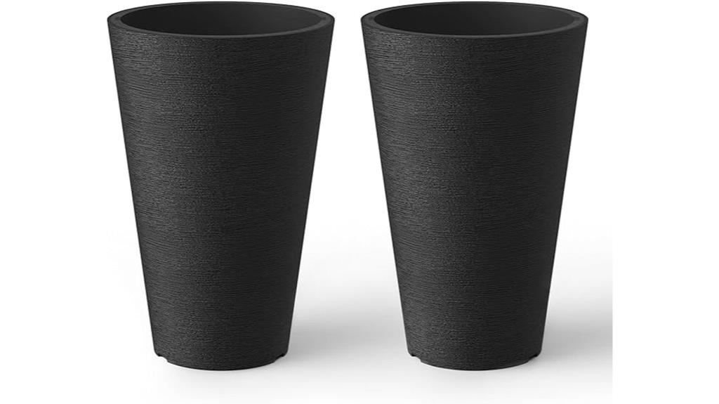 tall round planter set