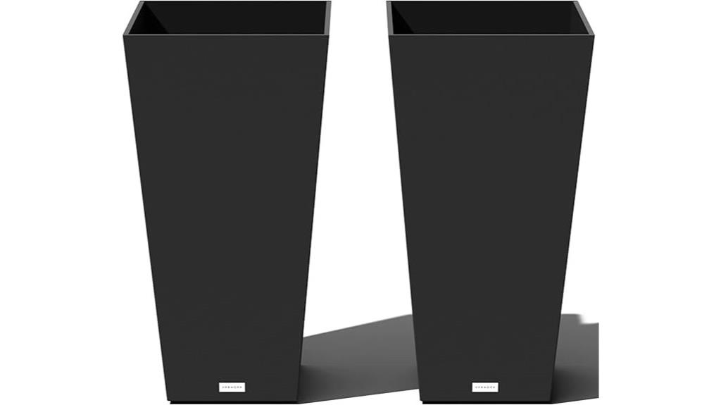 tapered black planters set