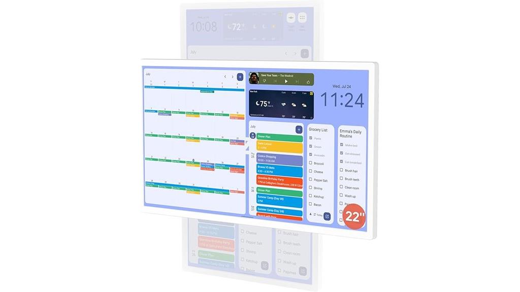 touch screen calendar display