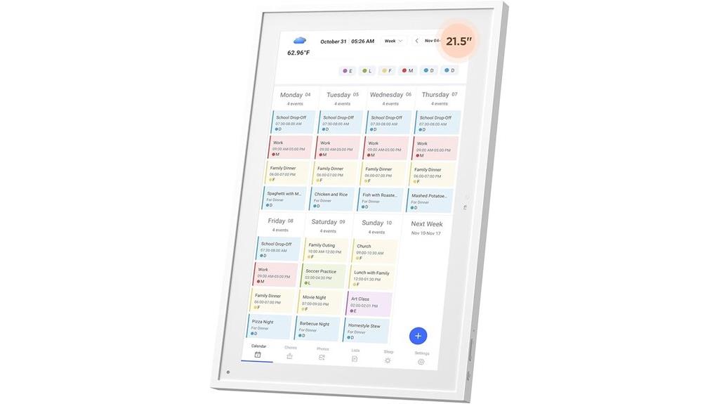 touchscreen digital calendar display