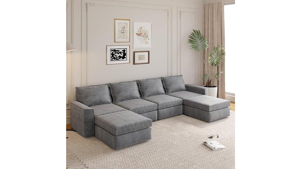 u shaped convertible sofa