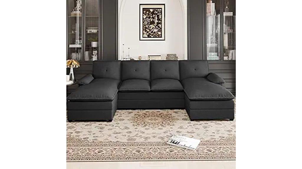 u shaped living room couch