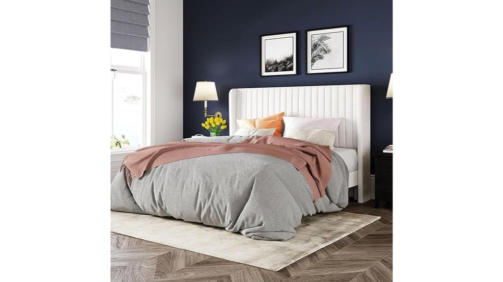 velvet wingback bed frame