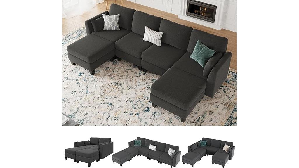 versatile u shaped couch