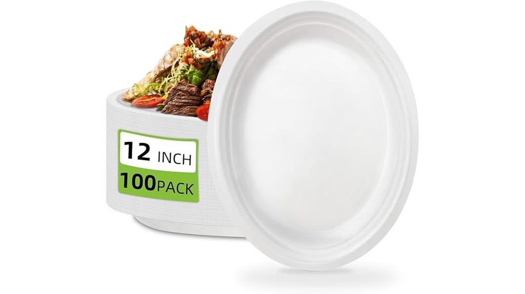 100 compostable oval plates