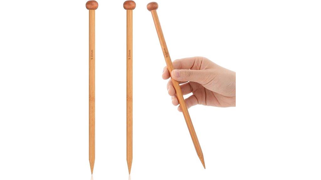 bamboo 10 inch knitting needles