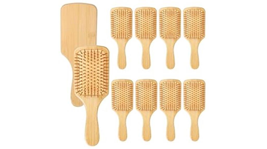 bamboo detangling massage brushes