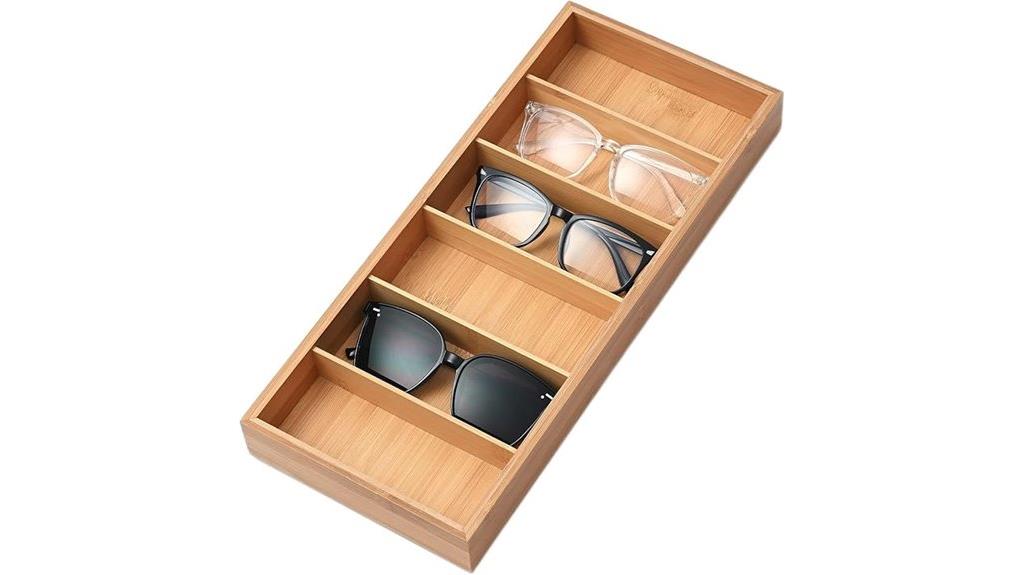 bamboo eyewear storage tray