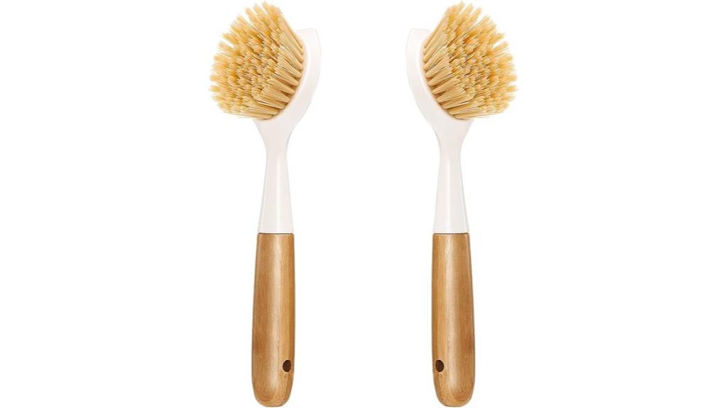 bamboo handle dish scrubber