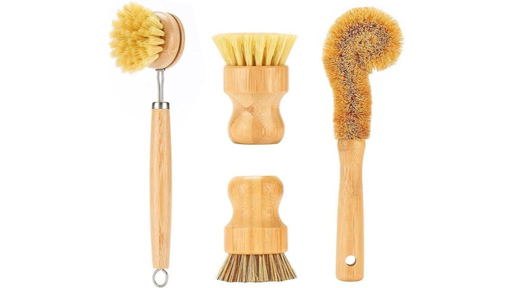 bamboo kitchen cleaning brush