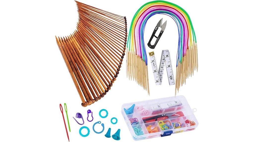 bamboo knitting needles set