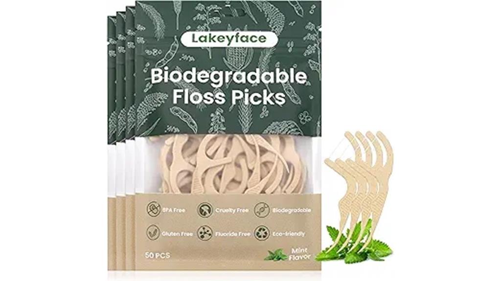 biodegradable mint floss picks