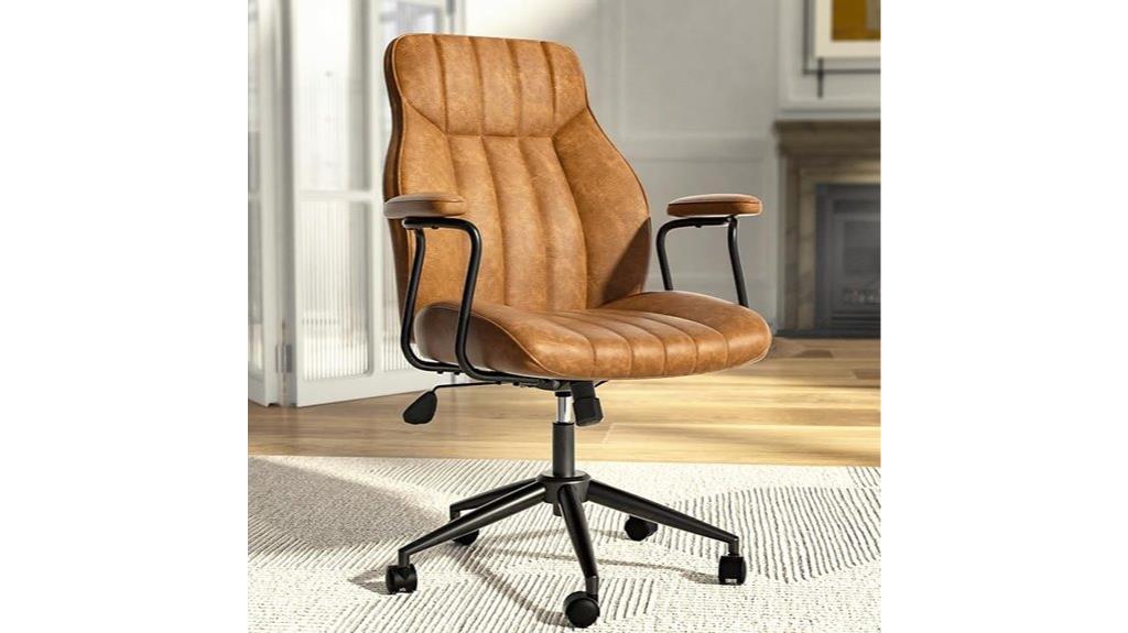 brown leather office chair