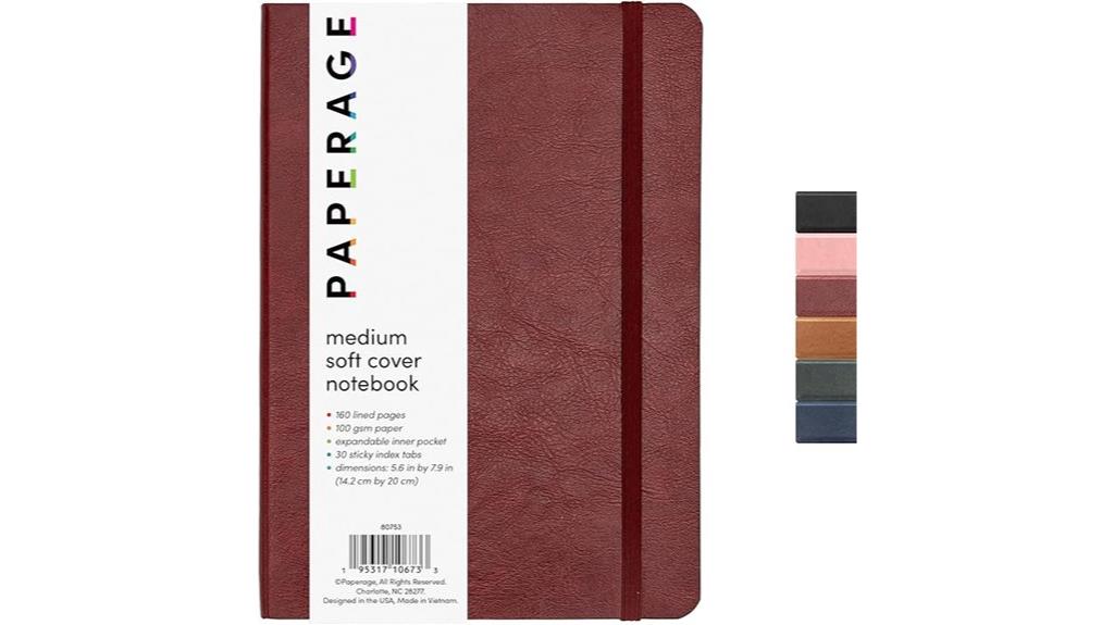 burgundy softcover lined journal