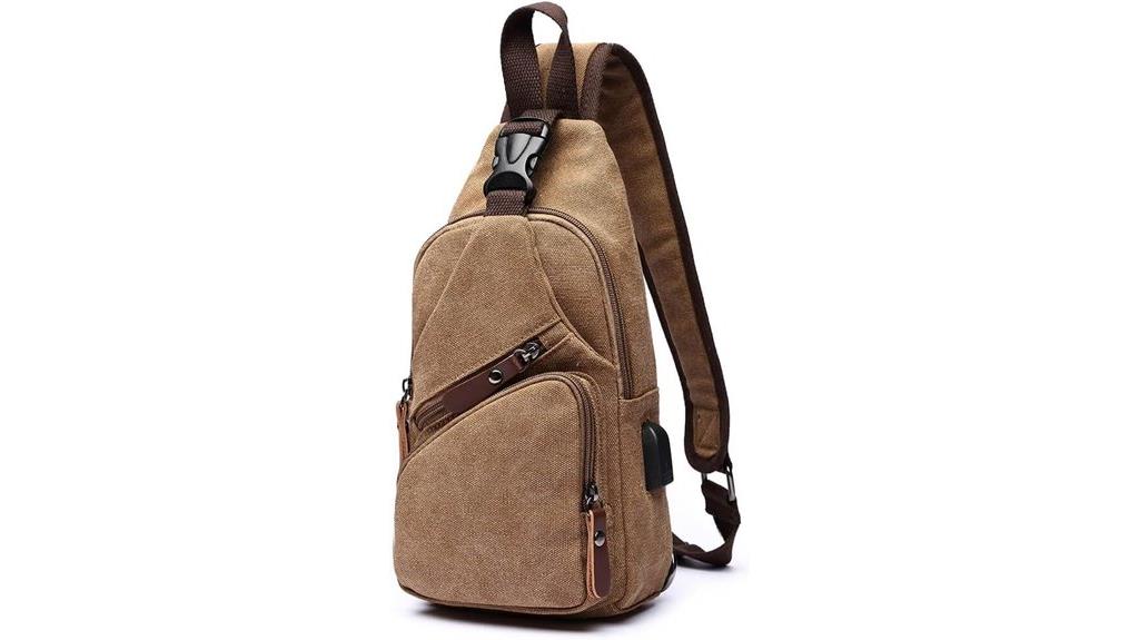 canvas crossbody sling bag