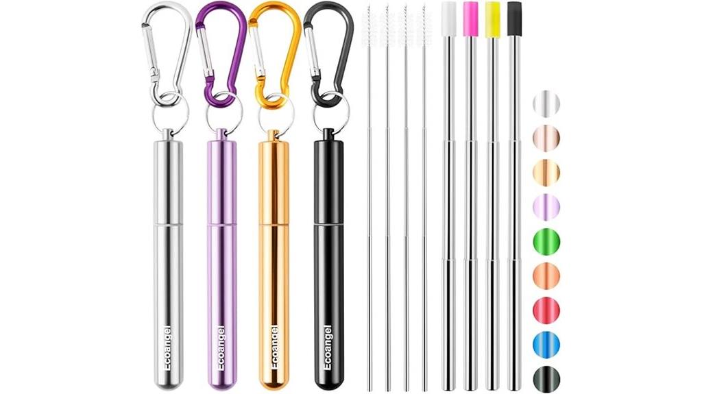 collapsible stainless steel straws