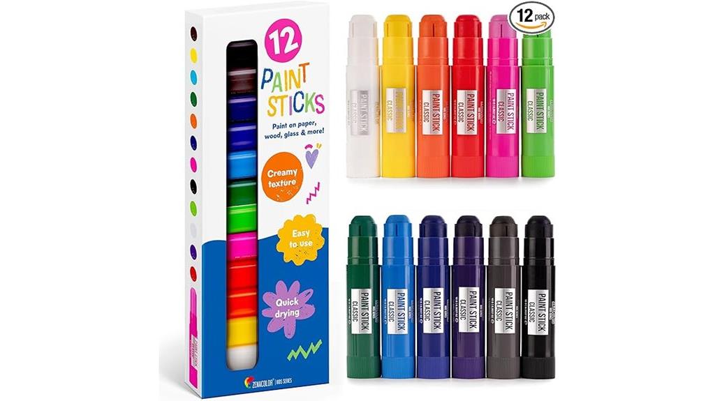 colorful kids paint sticks