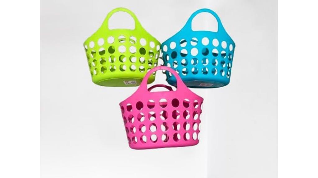 colorful plastic totes with handles