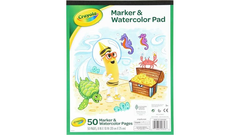 coloring pad with markers