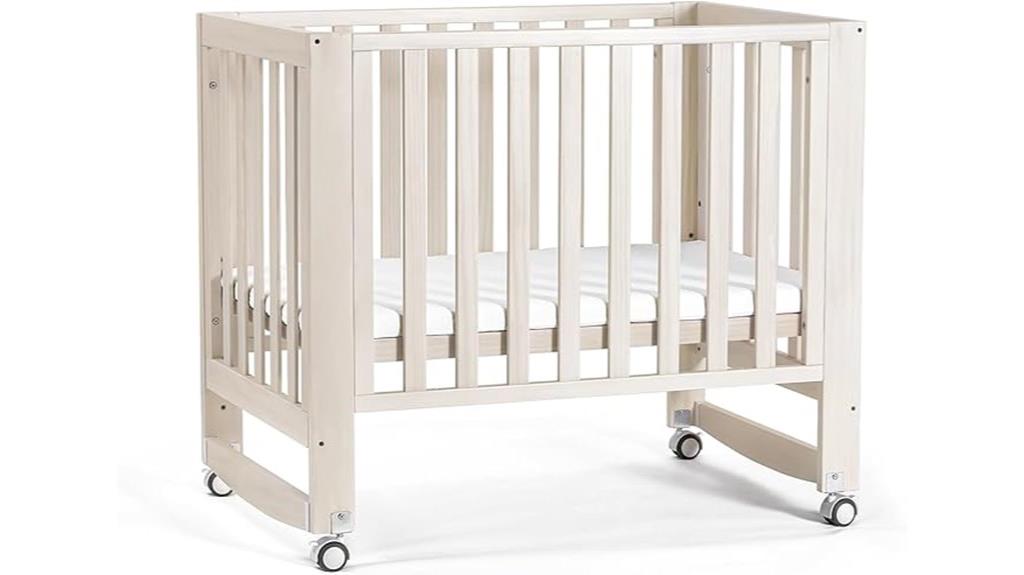 convertible mini crib with wheels