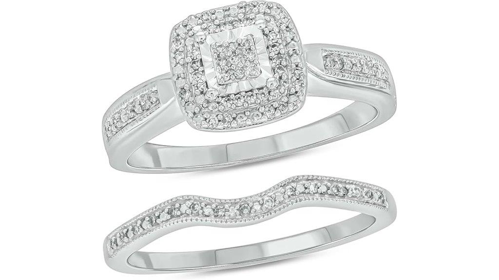 diamond sterling silver bridal