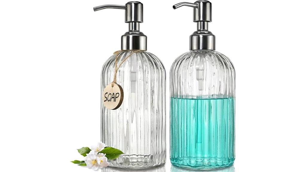 double glass soap dispenser