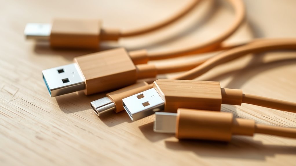 eco friendly bamboo charging cables