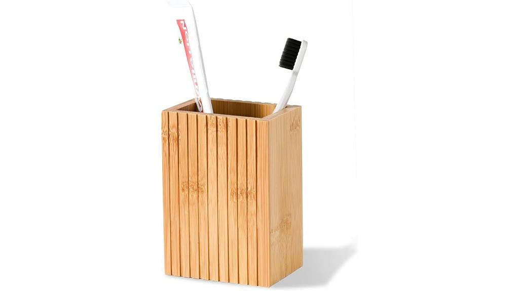 eco friendly bamboo toothbrush holder