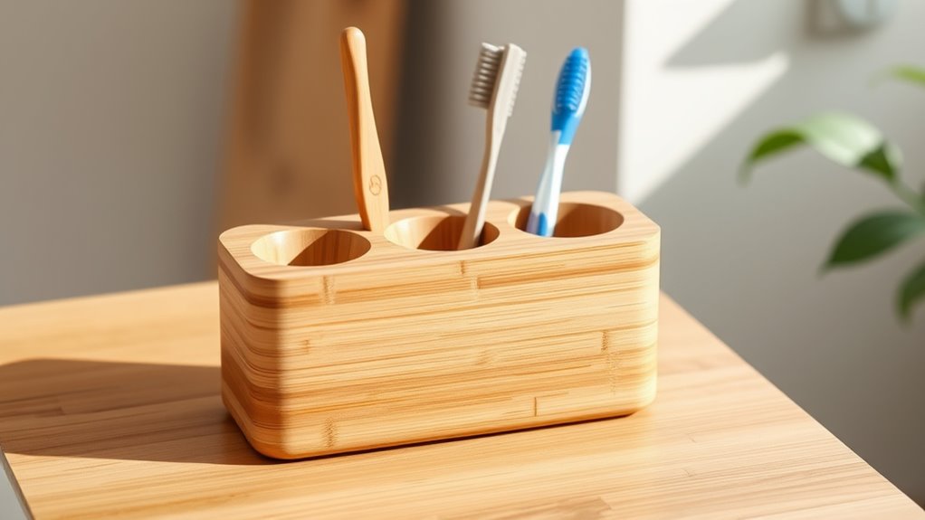 eco friendly bamboo toothbrush holders