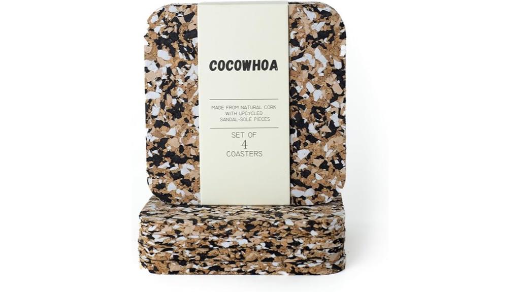 eco friendly cork drink coasters