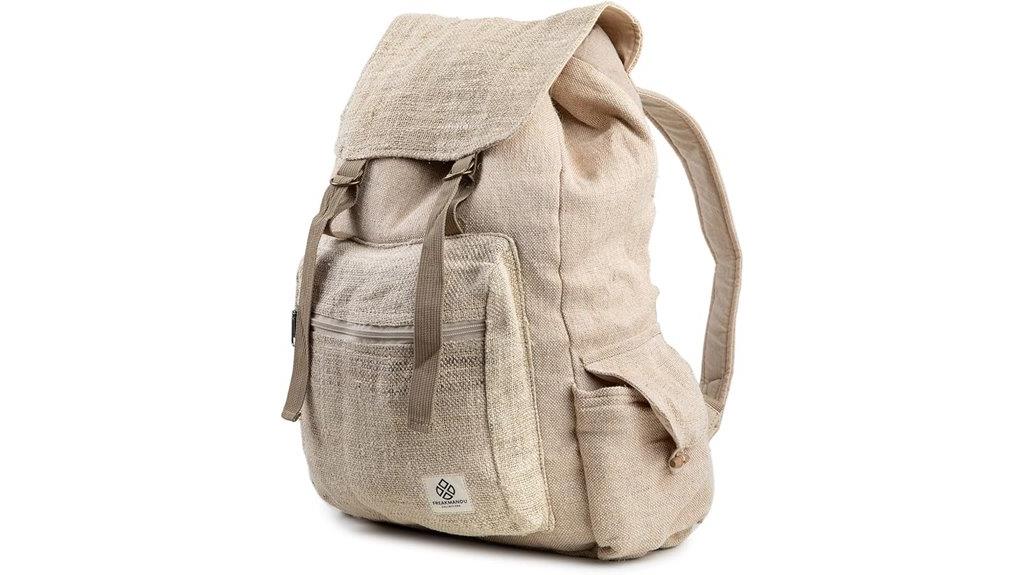 eco friendly rustic hemp backpack