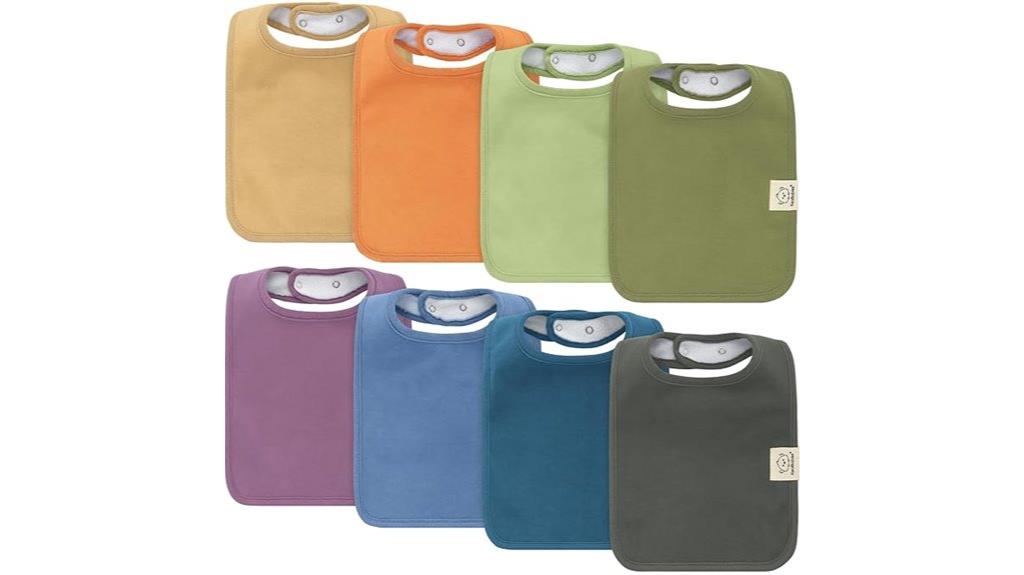 eight organic baby bibs
