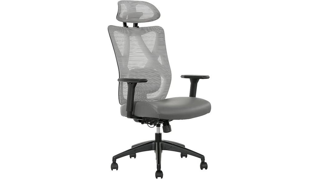 ergonomic mesh vegan leather